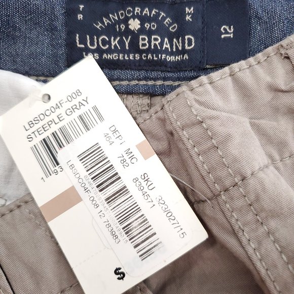 Lucky Brand Boy Short Color Steeple Beige Size 12 (26x9) - NWT - Picture 6 of 7